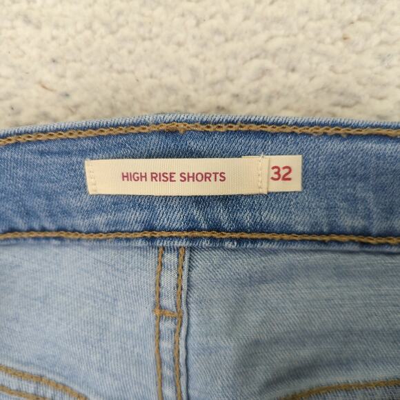 Levi's High-rise Shorts Denim Jean‎ Cutoffs Women's Size 32 Stretch - Picture 3 of 5